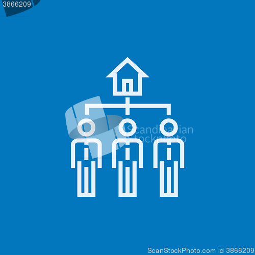 Image of Three real estate agents line icon.