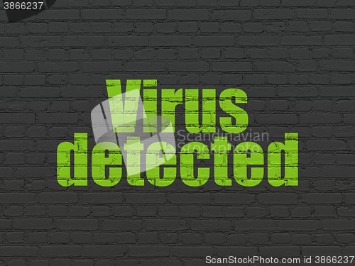 Image of Protection concept: Virus Detected on wall background