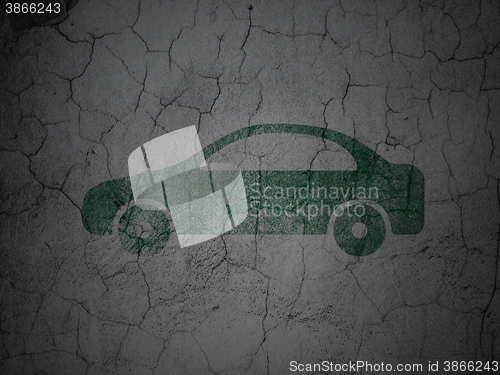 Image of Travel concept: Car on grunge wall background