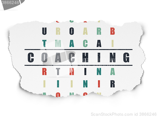 Image of Education concept: Coaching in Crossword Puzzle