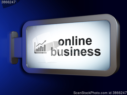 Image of Business concept: Online Business and Growth Graph on billboard background