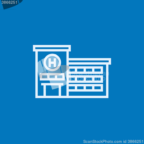 Image of Hospital building line icon.