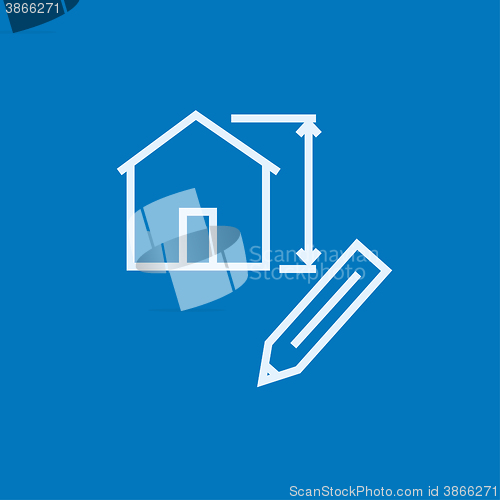 Image of House design line icon.