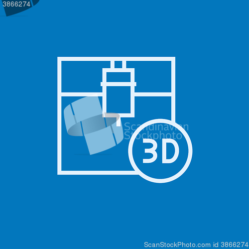 Image of Tree D printing line icon.