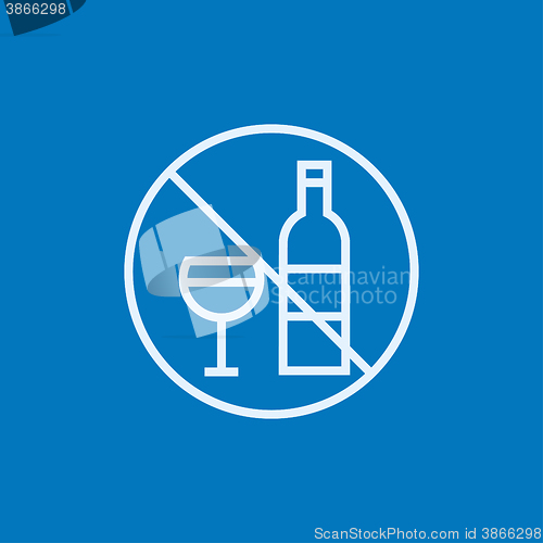 Image of No alcohol sign line icon.