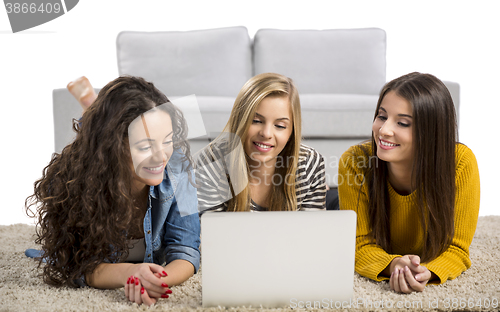 Image of Girls studying at home 