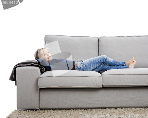 Image of LIttle girl resting