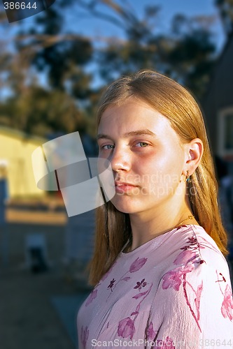 Image of stern young woman