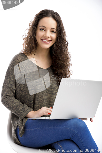 Image of Woman working with a laptop