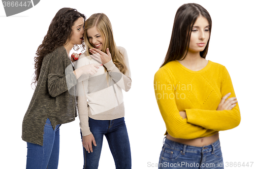 Image of Teenage girls gossiping