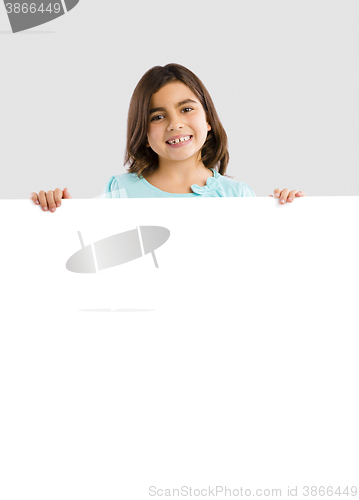 Image of Girl holding a whiteboard