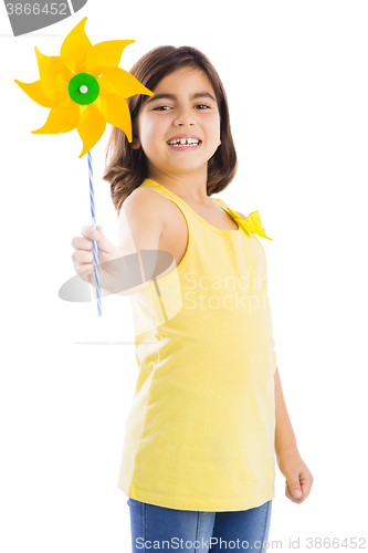 Image of Playing with a windmill