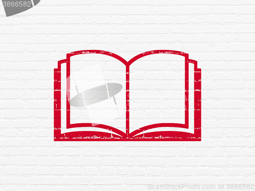 Image of Science concept: Book on wall background