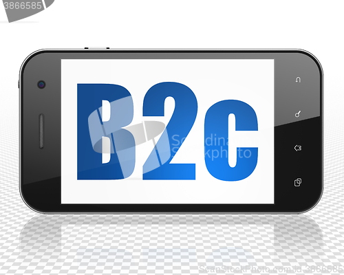 Image of Business concept: Smartphone with B2c on display