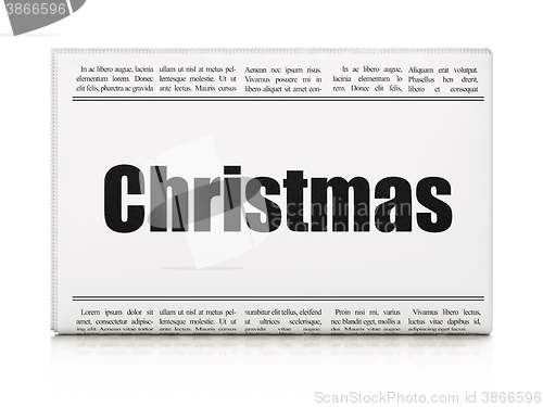 Image of Holiday concept: newspaper headline Christmas