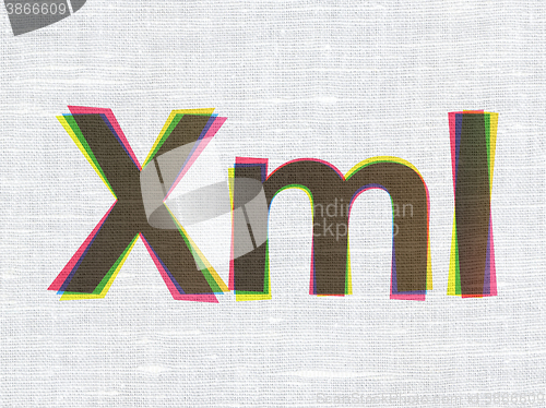 Image of Software concept: Xml on fabric texture background