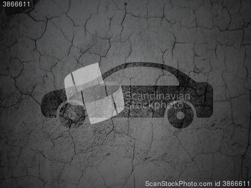 Image of Travel concept: Car on grunge wall background