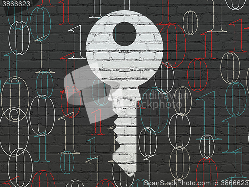 Image of Privacy concept: Key on wall background