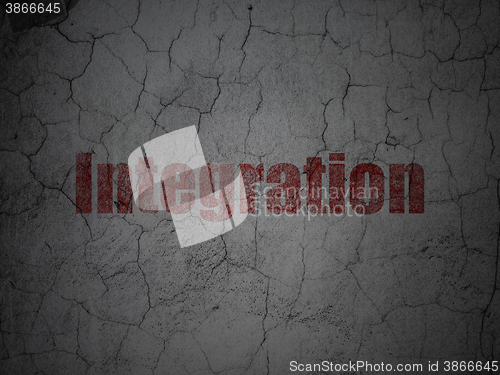 Image of Finance concept: Integration on grunge wall background