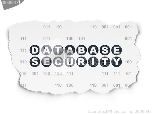 Image of Safety concept: Database Security on Torn Paper background