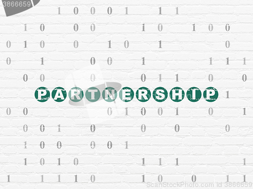 Image of Finance concept: Partnership on wall background