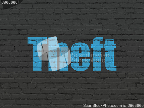 Image of Privacy concept: Theft on wall background
