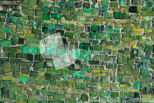 Image of green glass mosaic texture