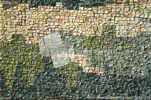 Image of green glass mosaic texture