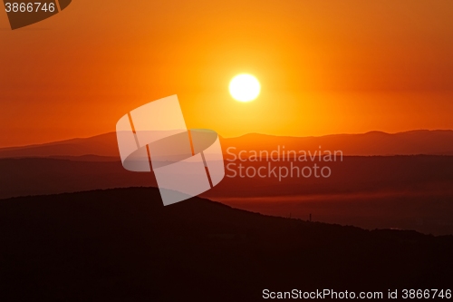 Image of Sunrise Hilly Landscape