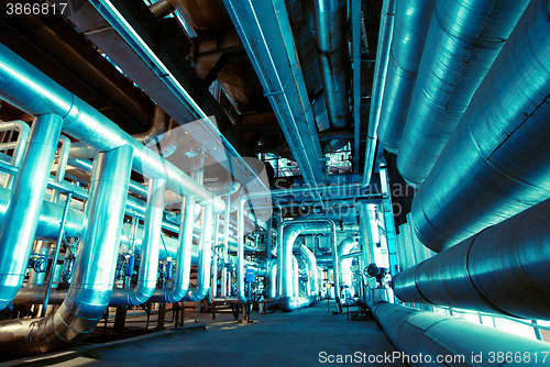 Image of Blue toned interior industrial background.