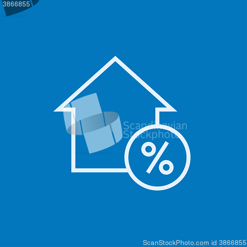 Image of House with discount tag line icon.