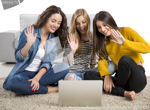 Image of Girls studying at home 