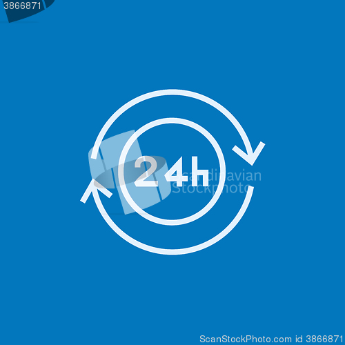 Image of Service 24 hrs line icon.