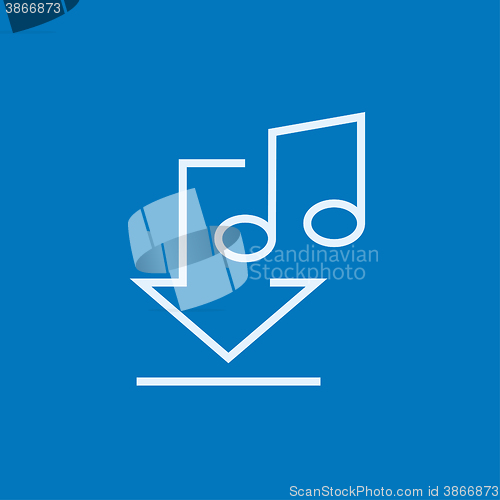 Image of Download music line icon.