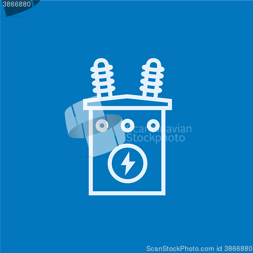 Image of High voltage transformer line icon.