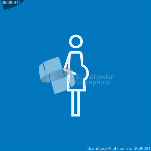 Image of Pregnant woman line icon.