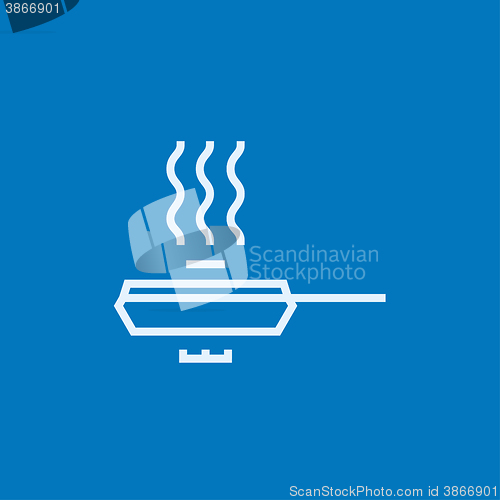 Image of Frying pan with cover line icon.