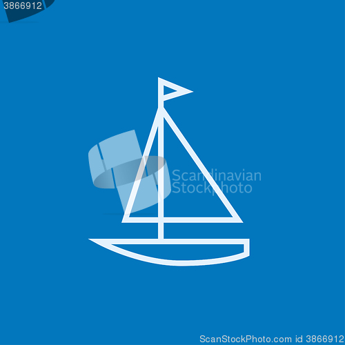 Image of Sailboat line icon.