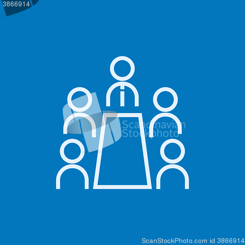 Image of Business meeting in the office line icon.