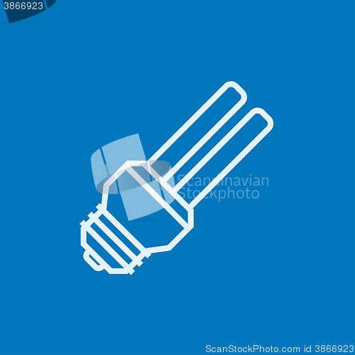 Image of Energy saving light bulb line icon.