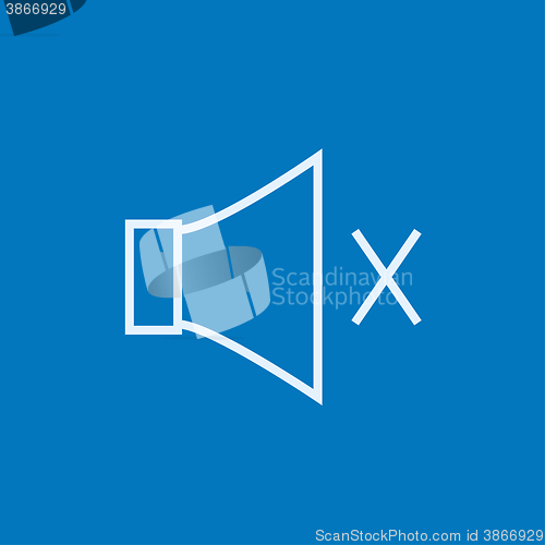 Image of Mute speaker line icon.