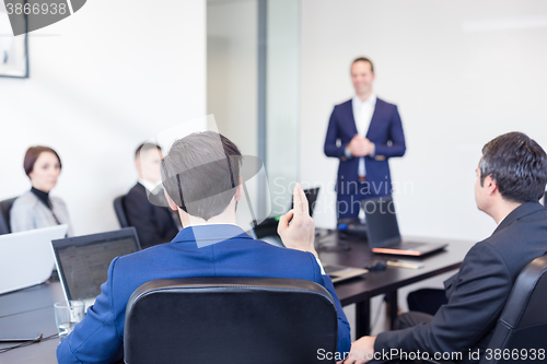 Image of Corporate business team office meeting.