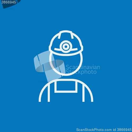 Image of Coal miner line icon.