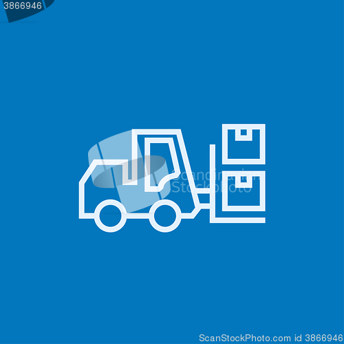 Image of Forklift line icon.