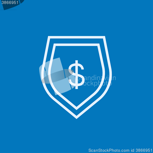 Image of Shield with dollar symbol line icon.