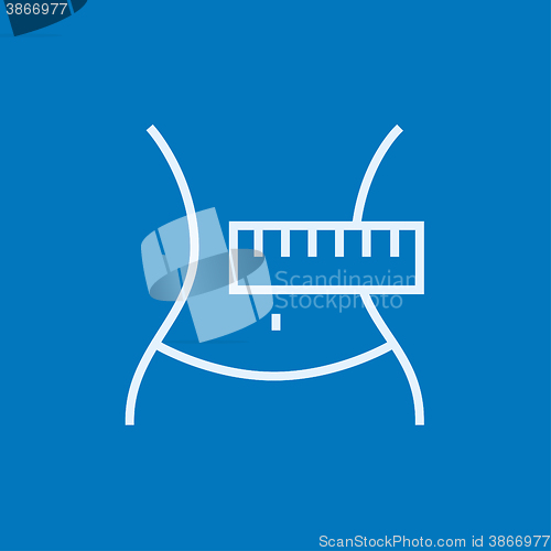 Image of Waist with measuring tape line icon.