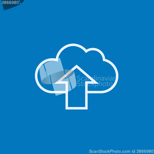 Image of Cloud with arrow up line icon.