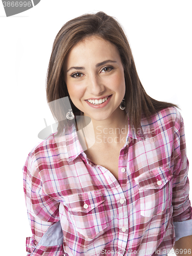 Image of portrait of a beautiful young short haired woman