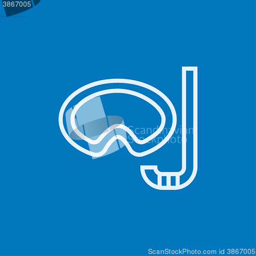 Image of Mask and snorkel line icon.