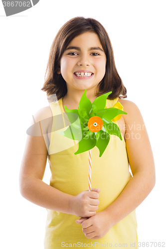 Image of Playing with a windmill